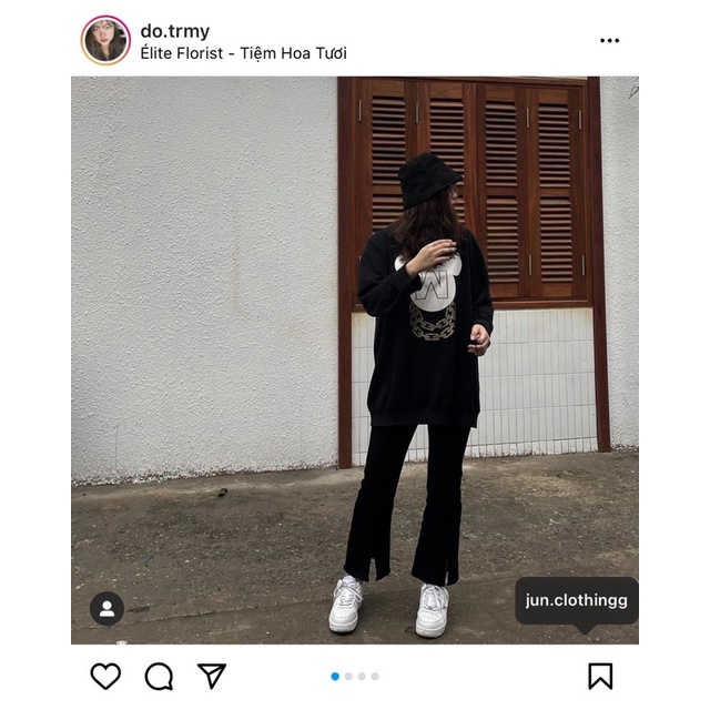 Quần jean loe kéo chân xẻ giữa 2436 - Ảnh thật JUNclothing | BigBuy360 - bigbuy360.vn