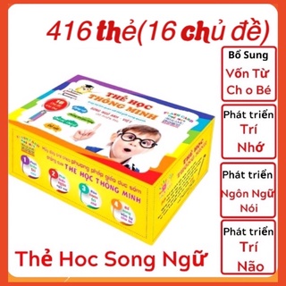 Bộ thẻ học thông minh 16 chủ đề 416 thẻ tiếng anh tiếng việt cho bé