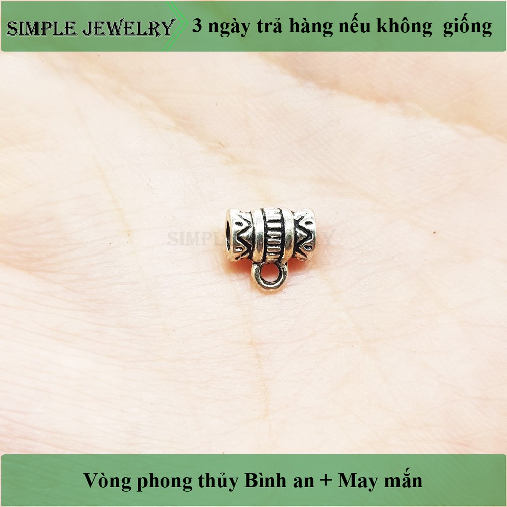 Charm bạc ống treo dùng để mix vòng đá phong thủy