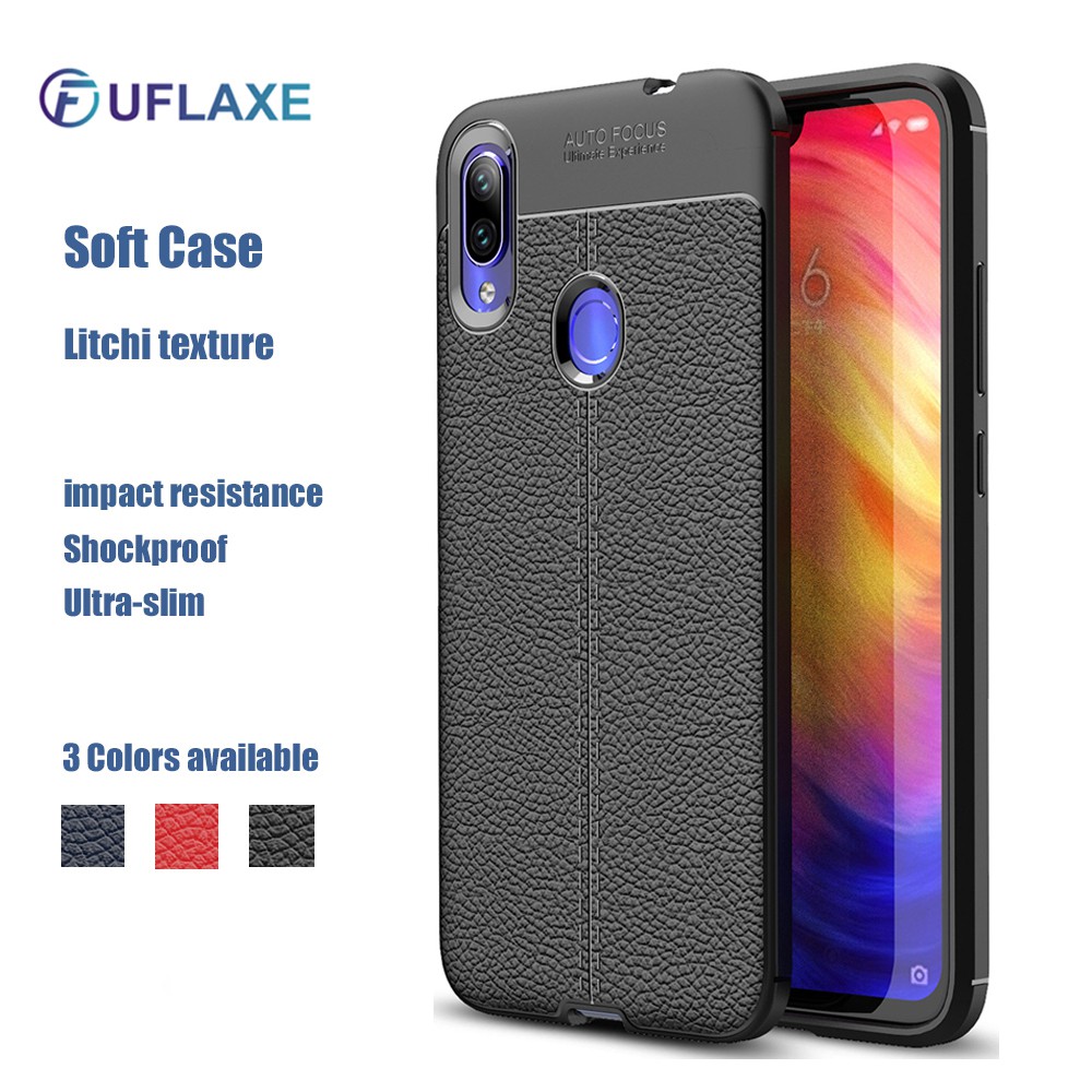 UFlaxe Ốp Lưng Điện Thoại Mềm Cho Xiaomi Redmi Note 5 6 7 Pro Note 7S Redmi 7A Bề mặt da vải thiều Siêu Mỏng Chống Sốc LZ