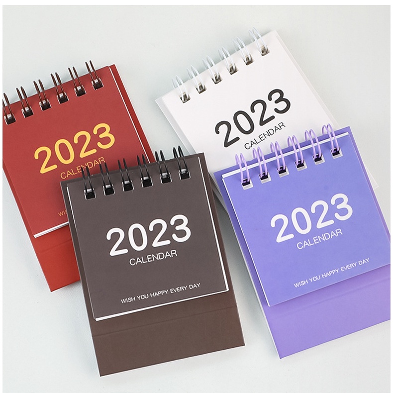 Lịch Để Bàn 2023 mini Màu Trơn Đơn Giản Dễ Thương