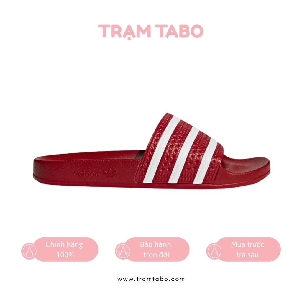 288193 - DÉP NAM ADIDAS ADILETTE RED STRIPES WHITE - MÀU ĐỎ/SỌC TRẮNG