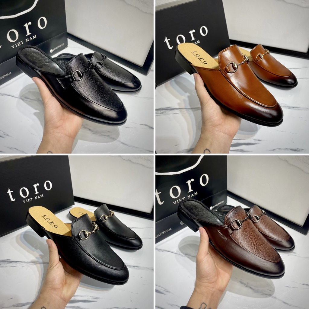 Giày sục nam hở gót da bò nguyên tấm cao cấp Toroshoes Series M679 ( nhiều màu, nhiều lựa chọn, siêu đẹp)