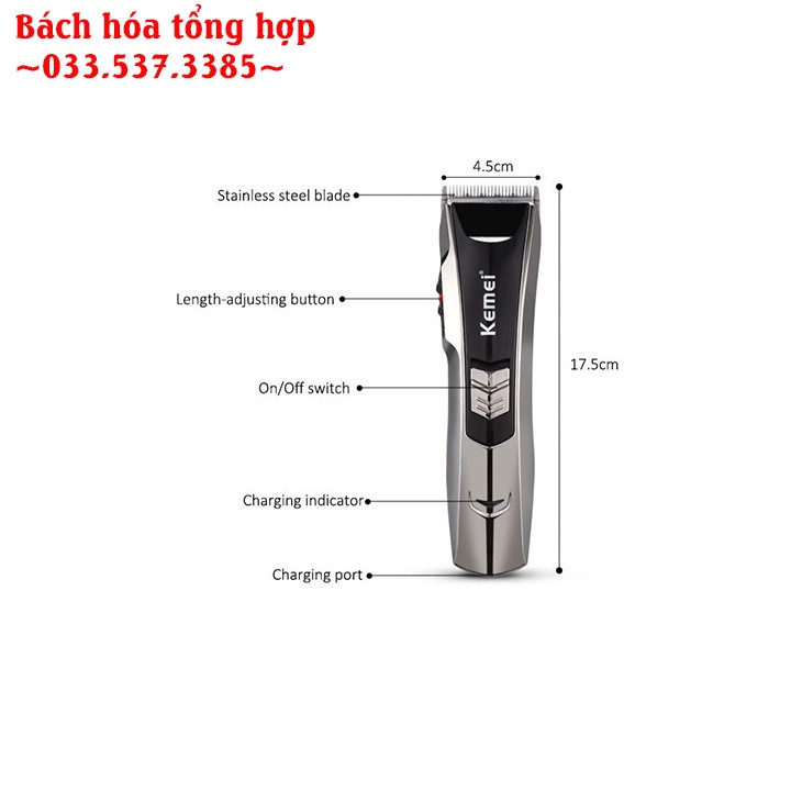 Tông đơ cắt tóc nam, máy tông đơ cắt tóc KM 2820 bền đẹp công suất 3W