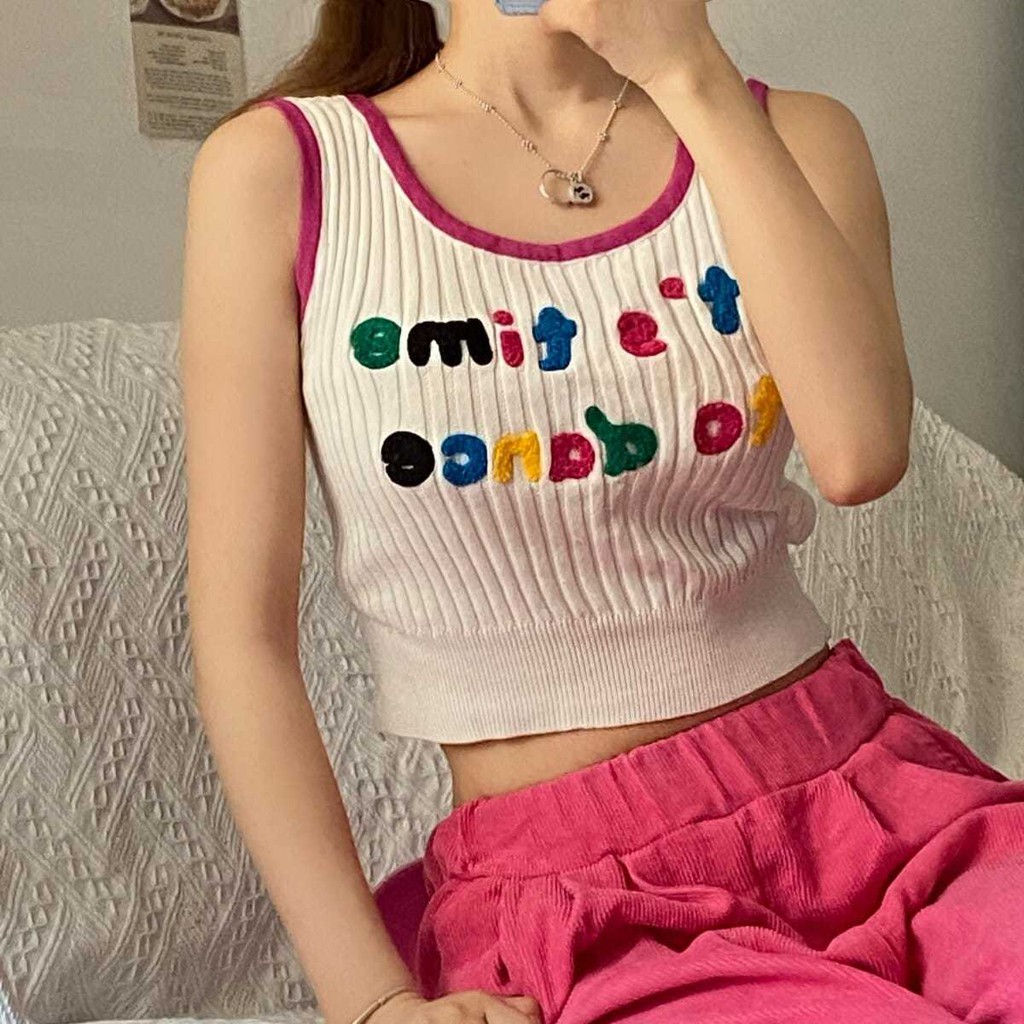 Áo Hai Dây Dệt Kim Ôm Dáng Thời Trang Mùa Hè Phong Cách Hàn Quốc 2021 | BigBuy360 - bigbuy360.vn