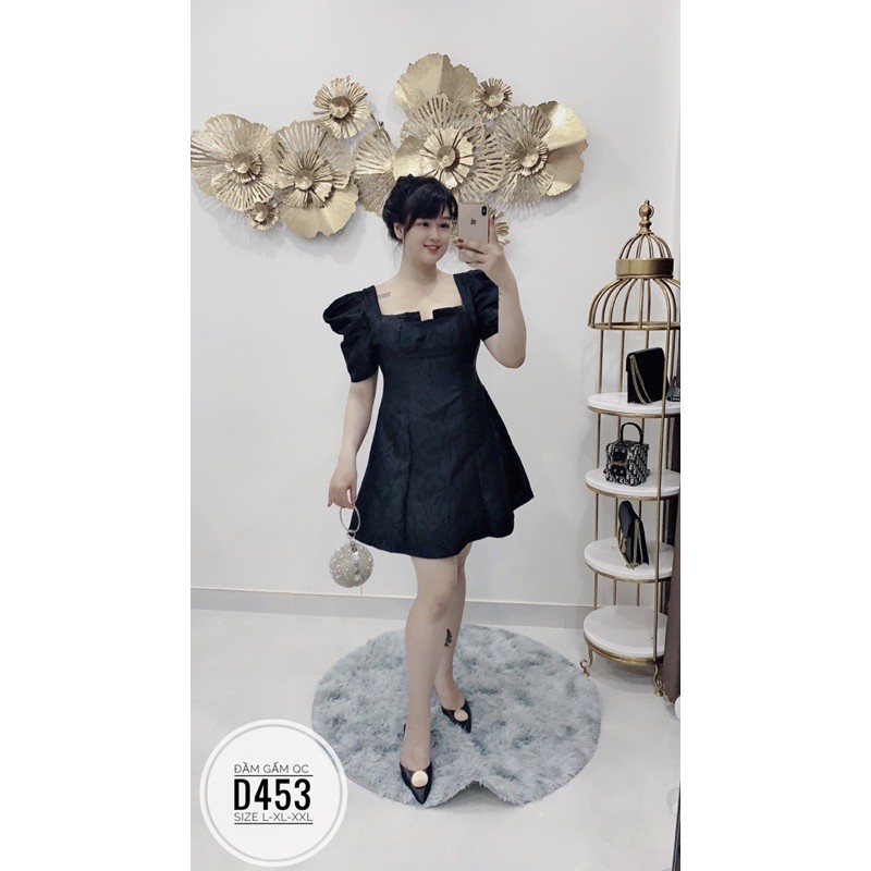 Bigsize Đầm gấm QC D453