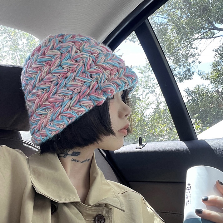 Mũ đan dệt MG STUDIO thiết kế phối nhiều màu thời trang