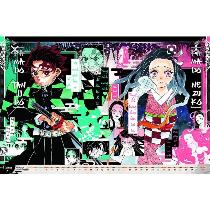 lịch kimetsu nó Yaiba mới 100%