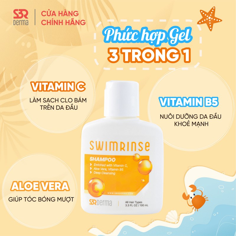 Bộ Dầu Gội và Dầu Xả SwimRinse Chuyên Cho Bơi Lội và Tắm Biển