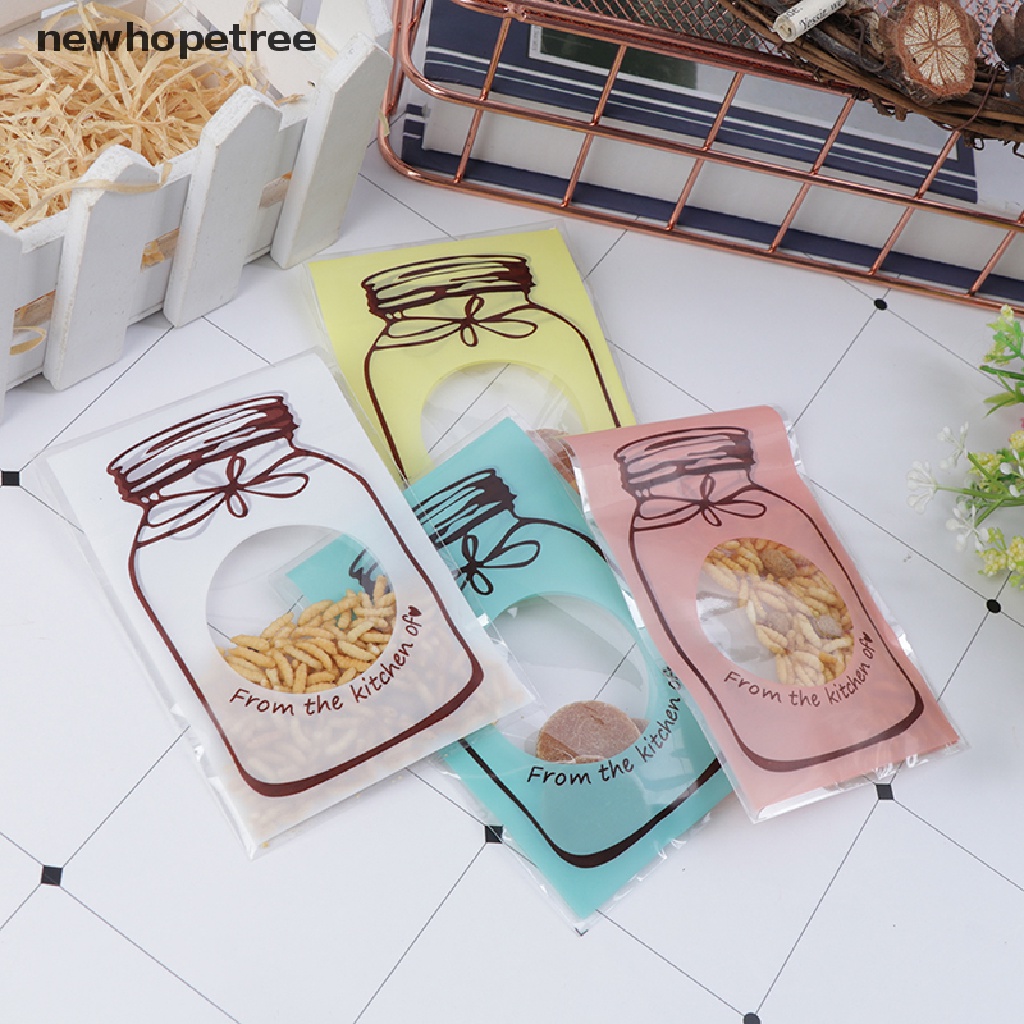 Set 100 Túi Đựng Bánh Kẹo Tự Dính Hình Bình Đựng Quà Giáng Sinh / Sinh Nhật / Đám Cưới