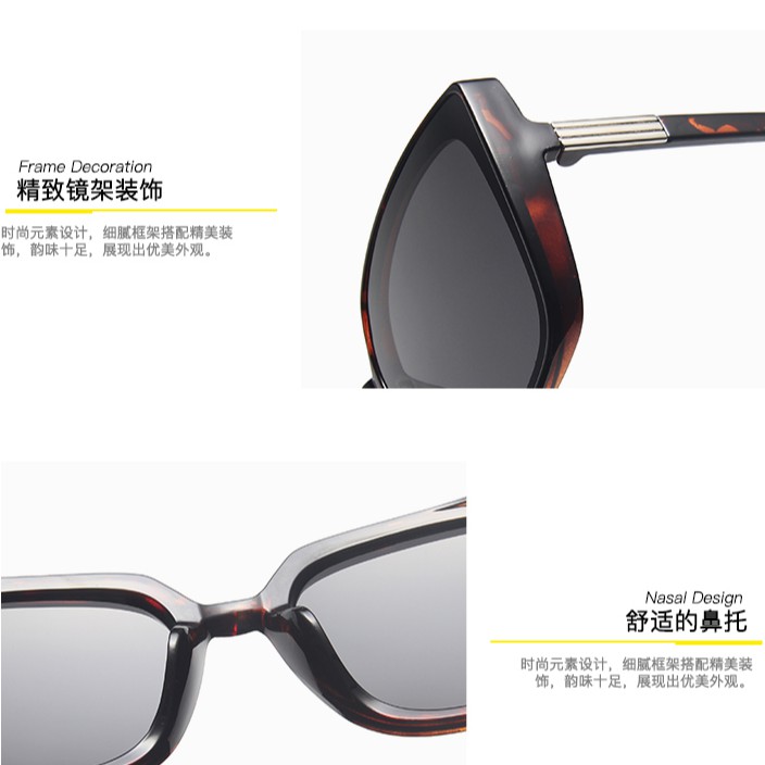 Kính mát hình vuông cỡ lớn phong cách thời trang cho nữ