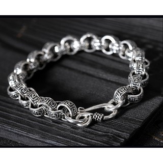 HOT! Mới Tây Tạng Tây Tạng Bạc Trắng Nguyên Chất Vật Tổ Lắc Tay Vòng Đeo Tay Aliname