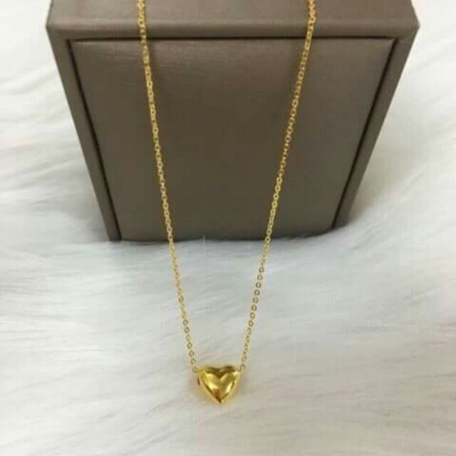 Dây chuyền tim bạc mạ vàng