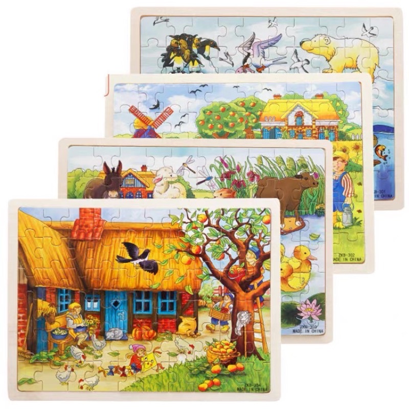 Đồ Chơi Tranh Ghép Hình 60 Miếng Khung Gỗ Mẫu Đẹp - Chọn Mẫu - Cho Bé