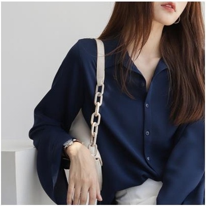 Áo Sơ Mi Chiffon Tay Dài Phong Cách Thời Trang Hàn Quốc Mới 2022 Dành Cho Nữ