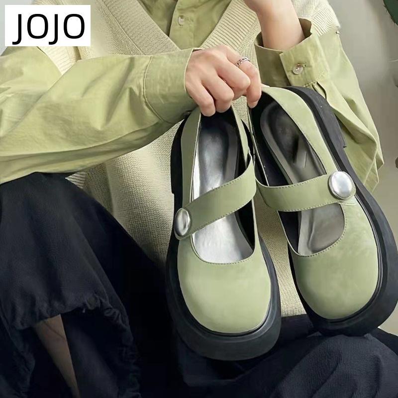 Giày Búp Bê Mũi Tròn Đế Dày Có Khóa Cài Phong Cách Mary Jane Cổ Điển Thời Trang Mùa Xuân Mới Dành Cho Bạn Nữ