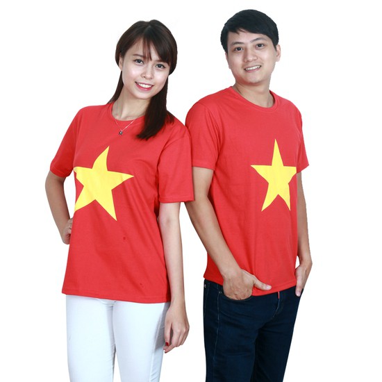 ÁO THUN  LẠNH  CỔ VŨ BÓNG ĐÁ VIỆT NAM - CỜ ĐỎ SAO VÀNG