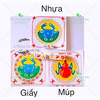 Bộ Cờ Bầu Cua Hột Múp – Bàn giấy,  Xúc Xắc To, bộ cờ giải trí cùng gia đình và ban bè