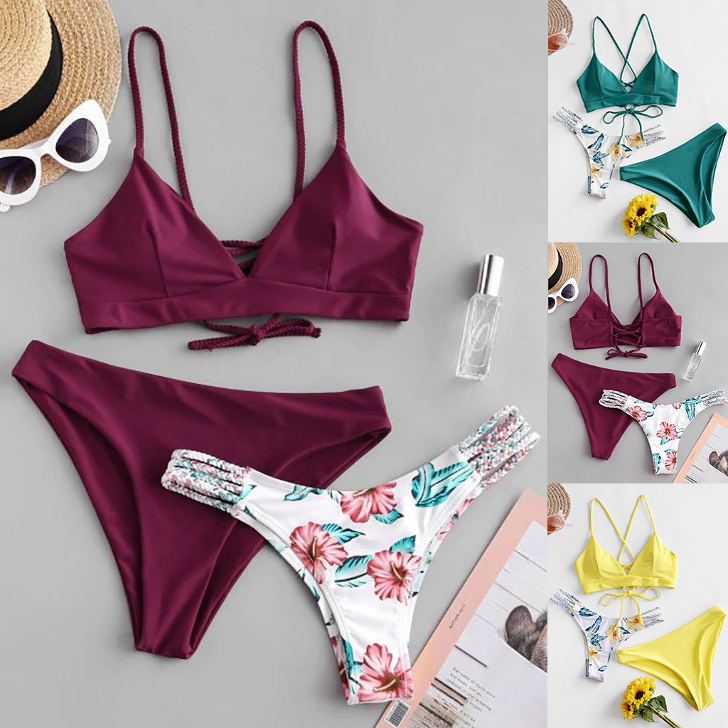 Set Bikini Hoạ Tiết In Cho Phái Nữ