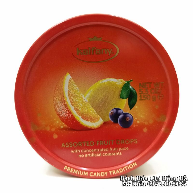 Lốc 10 hộp kẹo hoa quả Kalfany 150g