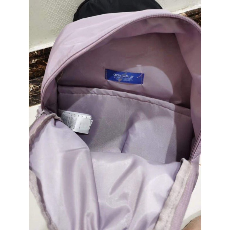 Balo ADIDAS xuất Âu xịn dập logo mờ vải dù màu trơn tím, đen