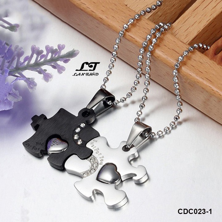 Dây chuyền cặp đôi 2 mảnh ghép hoàn hảo ver2 CDC023-1
