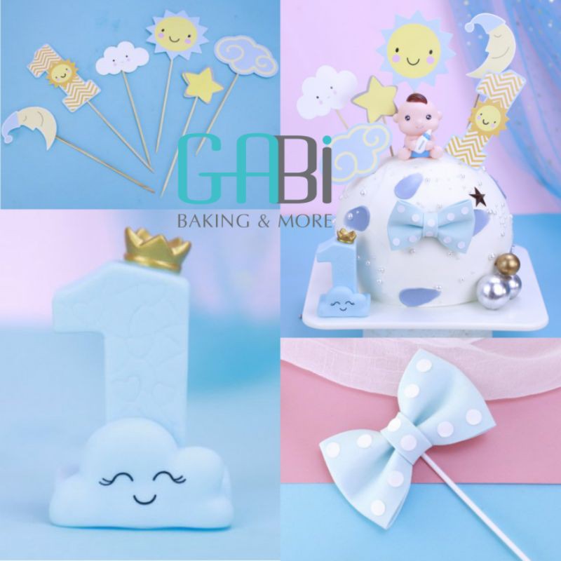 Set trang trí bánh mặt trời số 1 và nơ