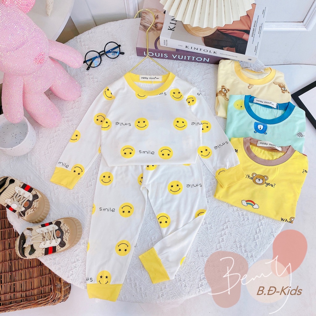 [Bé 7-20kg] Bộ Dài Tay Thunh Lạnh in hình Hàng Chuẩn Loại 1 MINKY MOM cho bé trai bé gái từ 7-20kg