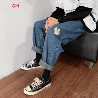 Quần bò ống rộng hoa cúc CH110