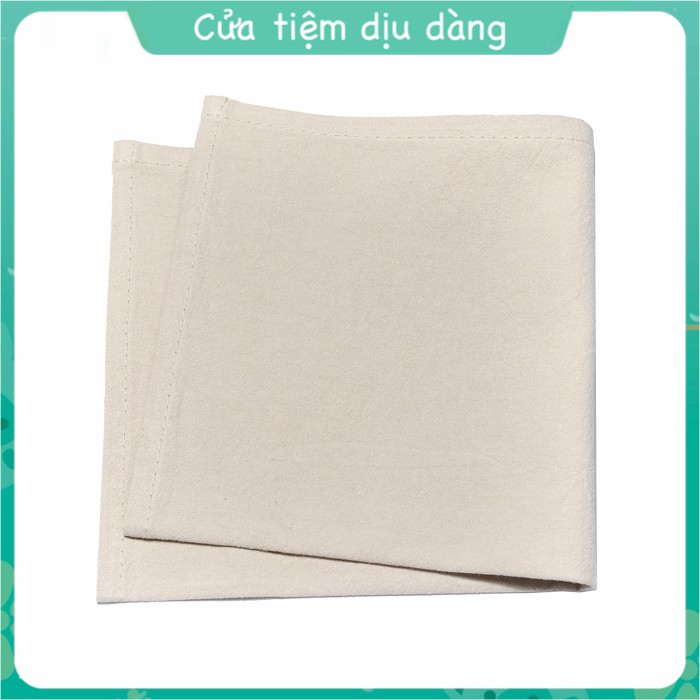 Khăn tay (Khăn mùi xoa) vải Cara trơn dùng để thêu thủ công 30x30cm (khăn tập thêu)