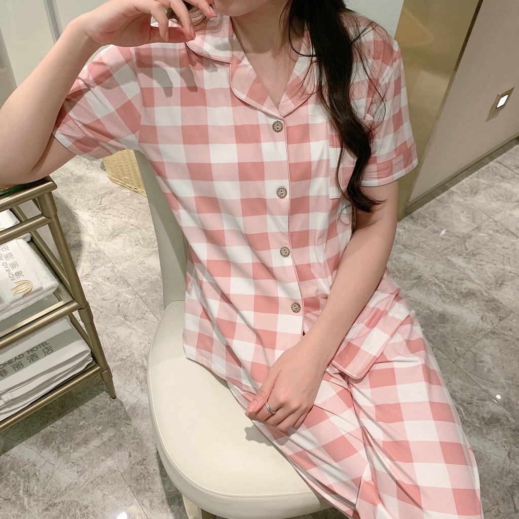 Bộ Mặc Nhà Nữ Caro siêu xinh