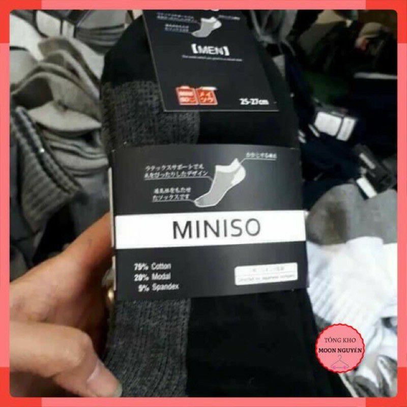 Tất miniso cổ trung dày dặn ấm áp cho nam