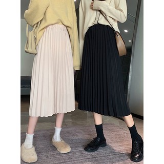 Chân váy xếp li dáng dài vintage