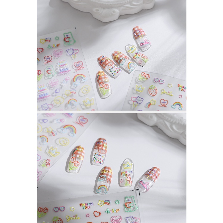 ⚡Miếng Dán Trang Trí Móng Tay Họa Tiết Hoạt Hình TS-1749 5D