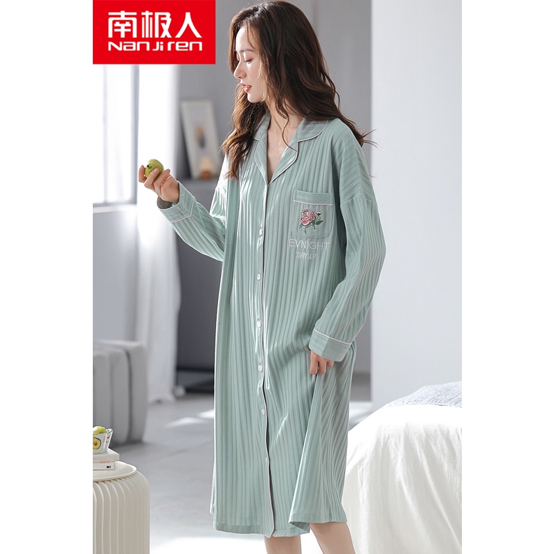Đầm Ngủ Cotton Tay Dài Thời Trang Xuân Thu Dành Cho Nữ 2021 | BigBuy360 - bigbuy360.vn