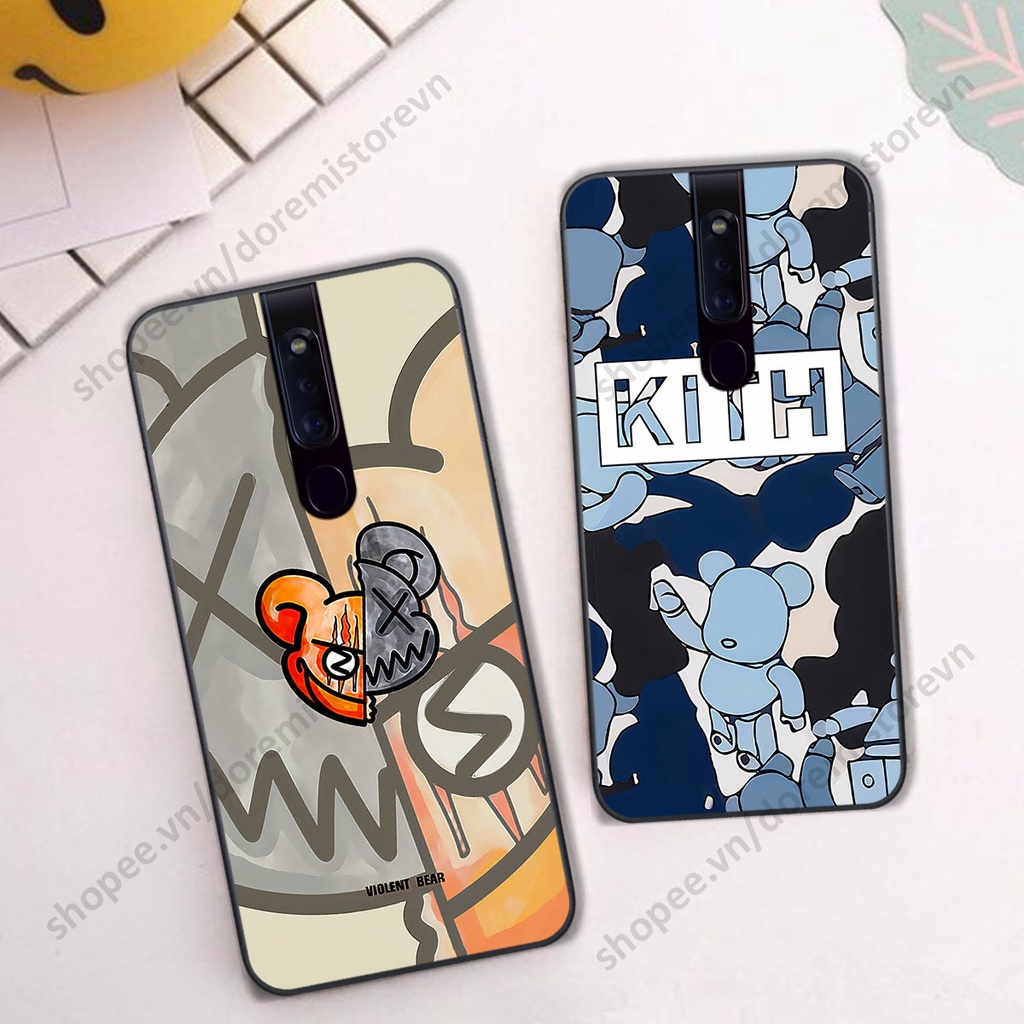 Ốp lưng Oppo F11 / F11 Pro hình kaws, kith, bear brick nổi 3D phong cách độc đáo