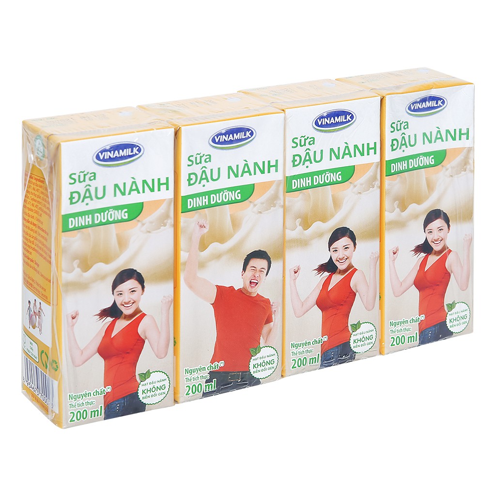 Lốc 4 hộp sữa đậu nành dinh dưỡng Vinamilk 200ml