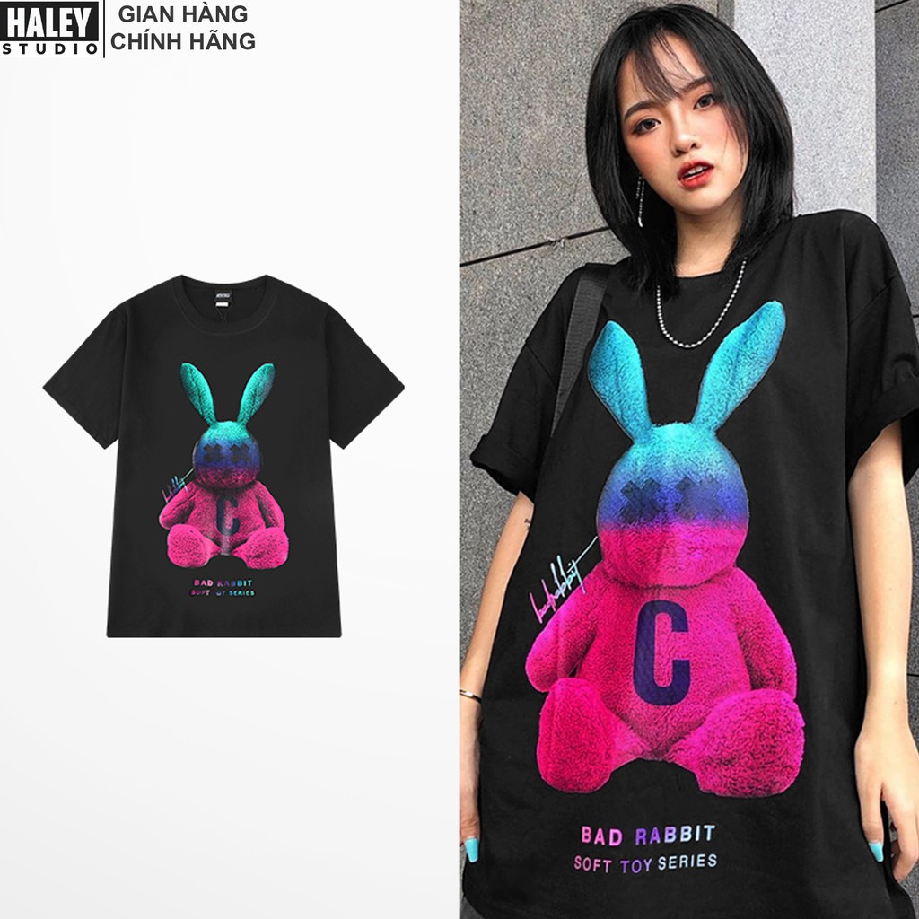 Áo Thun Unisex Form Rộng Nam Nữ BAD RABBIT 2 phong cách ULZZANG TN284 Haley