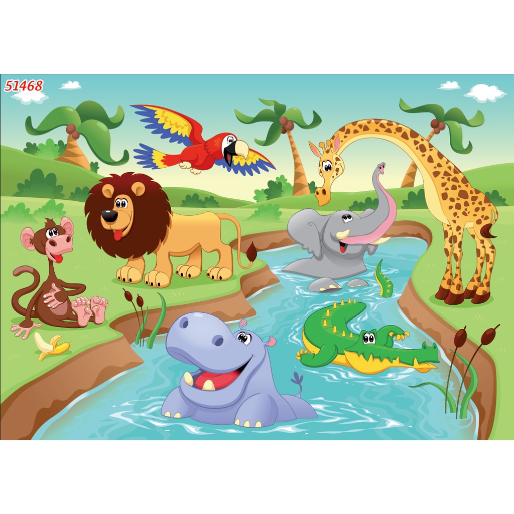 Tranh Dán Tường 3D Phòng Trẻ Em MẦM NON, KHU VUI CHƠI GIẢI TRÍ, CÔNG VIÊN không phai màu