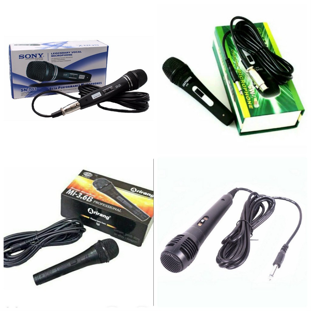 [FREESHIP] MIC KARAOKE CÓ DÂY SONY SN-703, ARIRANG MI-3.6B,  SHUBOLE K-1 II, SHUPU SM-818A, SHUNISON SN-699A