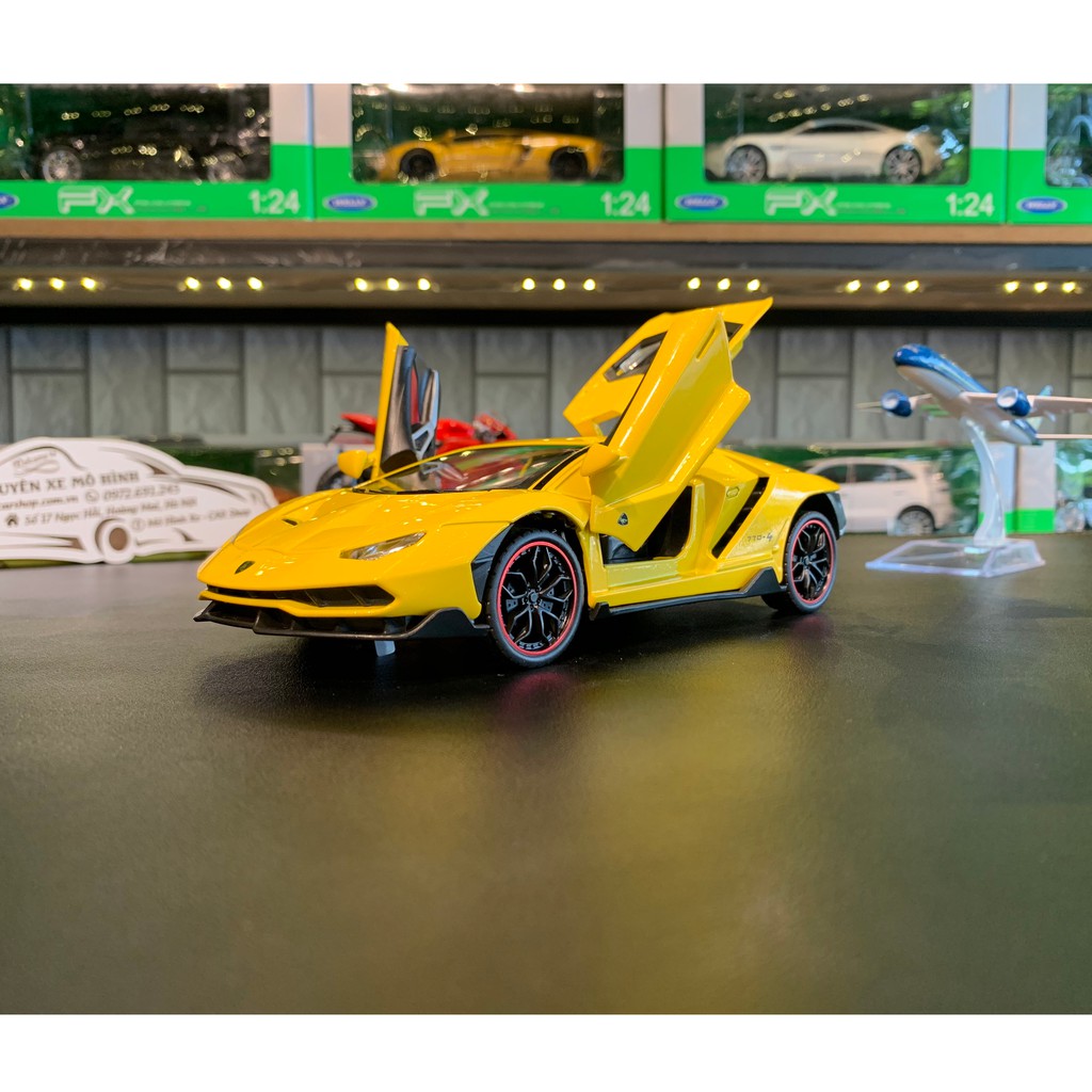 Mô hình xe Lamborghini Centenario LP770-4 tỉ lệ 1:24 CHE ZHI màu vàng