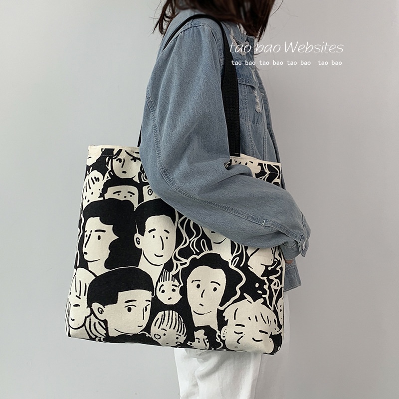 Túi xách canvas cỡ lớn phong cách Châu Âu mới
