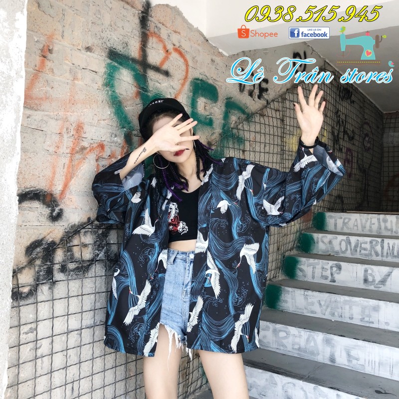 CÓ SIZE - ÁO KHOÁC KIMONO Haori Happi phong cách Harajuku Nhật Bản HỌA TIẾT RỒNG CÁ CHÉP SẾU HỒNG HẠC | BigBuy360 - bigbuy360.vn