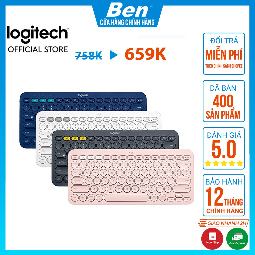 Bàn phím Bluetooth Logitech K380 kết nối 3 thiết bị - Bàn phím K380 BH 12T Chính Hãng