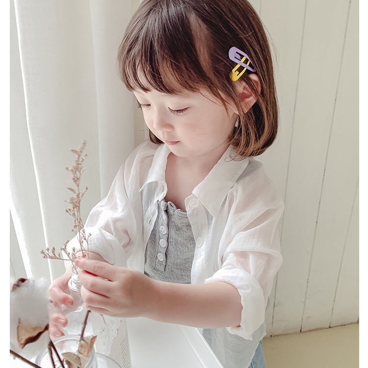 Áo Khoác Cardigan Chống Nắng Vải Cotton Thoáng Khí Thời Trang Mùa Hè Cho Bé Gái