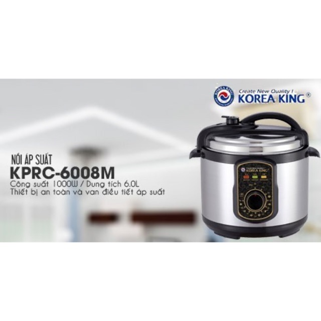 NỒI ÁP SUẤT KOREA KING KPRC-6008M CÔNG NGHỆ HÀN QUỐC