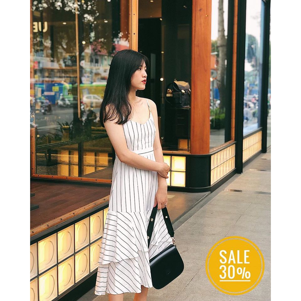 Váy 2 Dây Kẻ Sọc Đuôi Cá Sang Chảnh Cá Tính