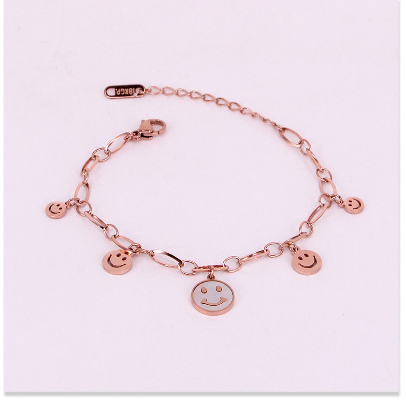 Vòng tay lắc tay nữ titan mặt cười H14-401 - CAM KẾT KHÔNG GỈ, KHÔNG BAY MÀU - BẢO HÀNH 12 THÁNG