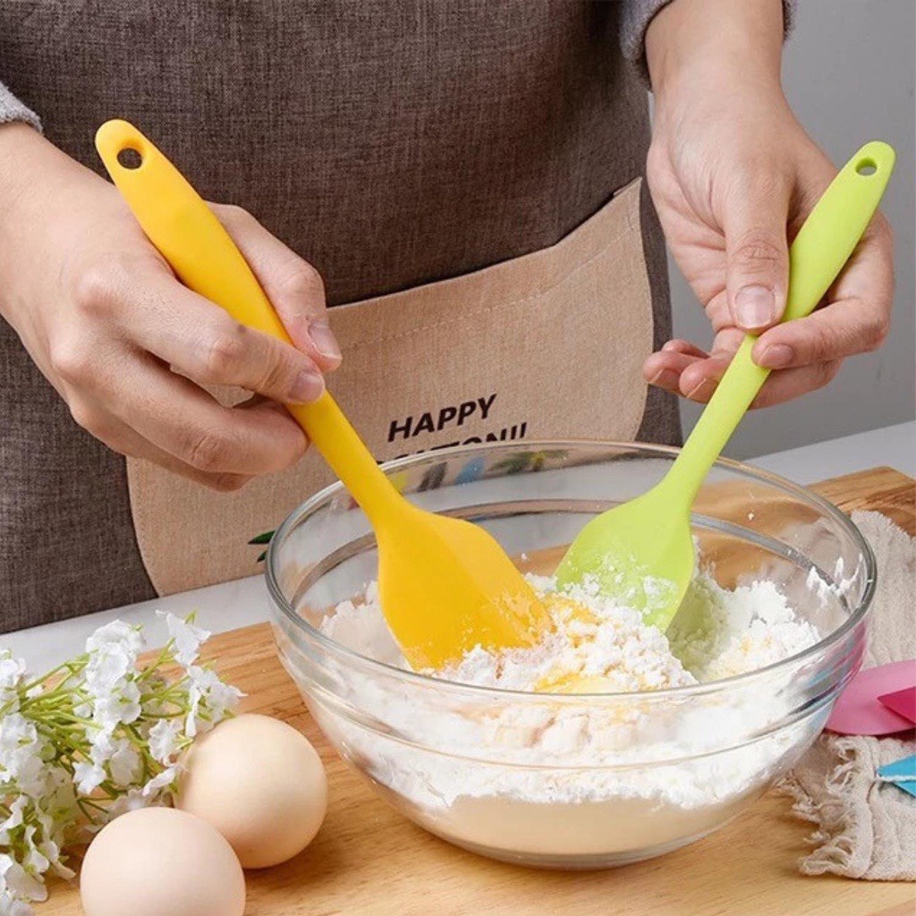 Phớt Silicone, Phới Dẹt Cao Cấp, Spatula Phới Trộn Bột, Phới Nấu Bột Ăn Dặm
