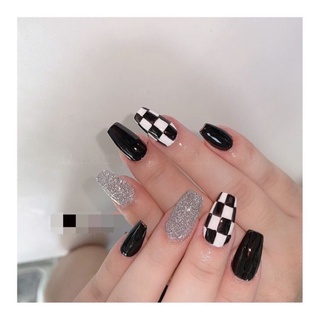 🎀Nail box, móng up thiết kế đen nhũ 50🎀